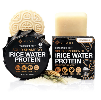 Viori Rice Water Protein Shampoo and Conditioner Bar Set